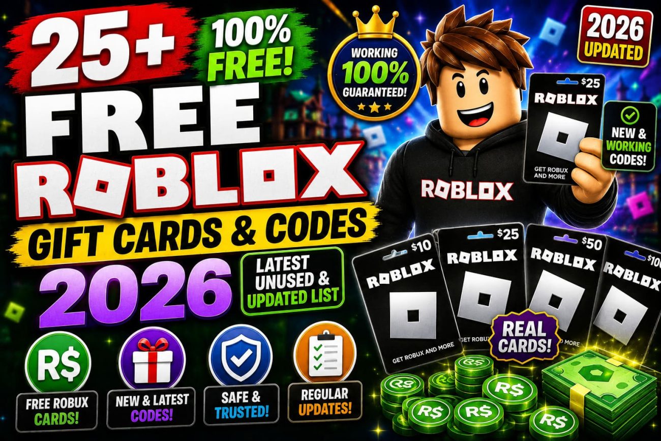 25+ Free Roblox Gift Cards & Codes 2026 (Latest Unused & Updated List)