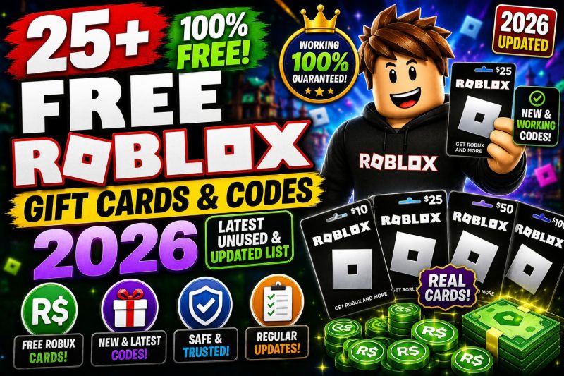 25+ Free Roblox Gift Cards & Codes 2026 (Latest Unused & Updated List)