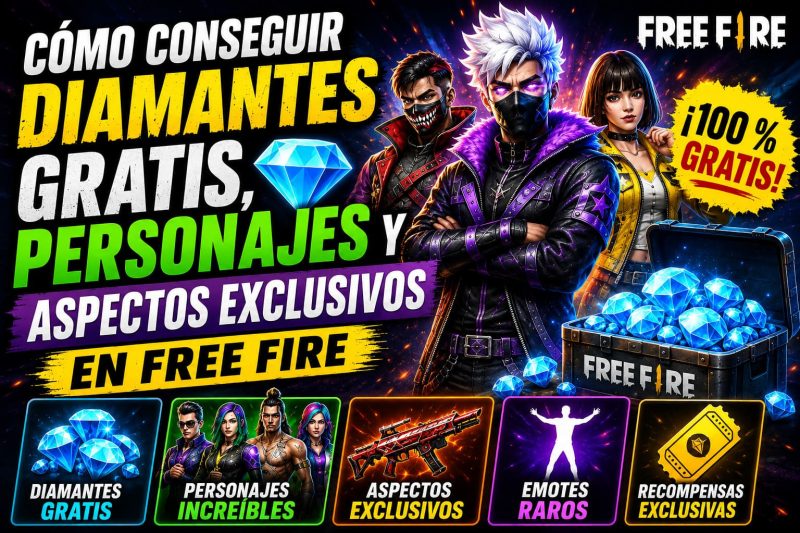 Consigue diamantes, skins y recompensas gratis en Free Fire