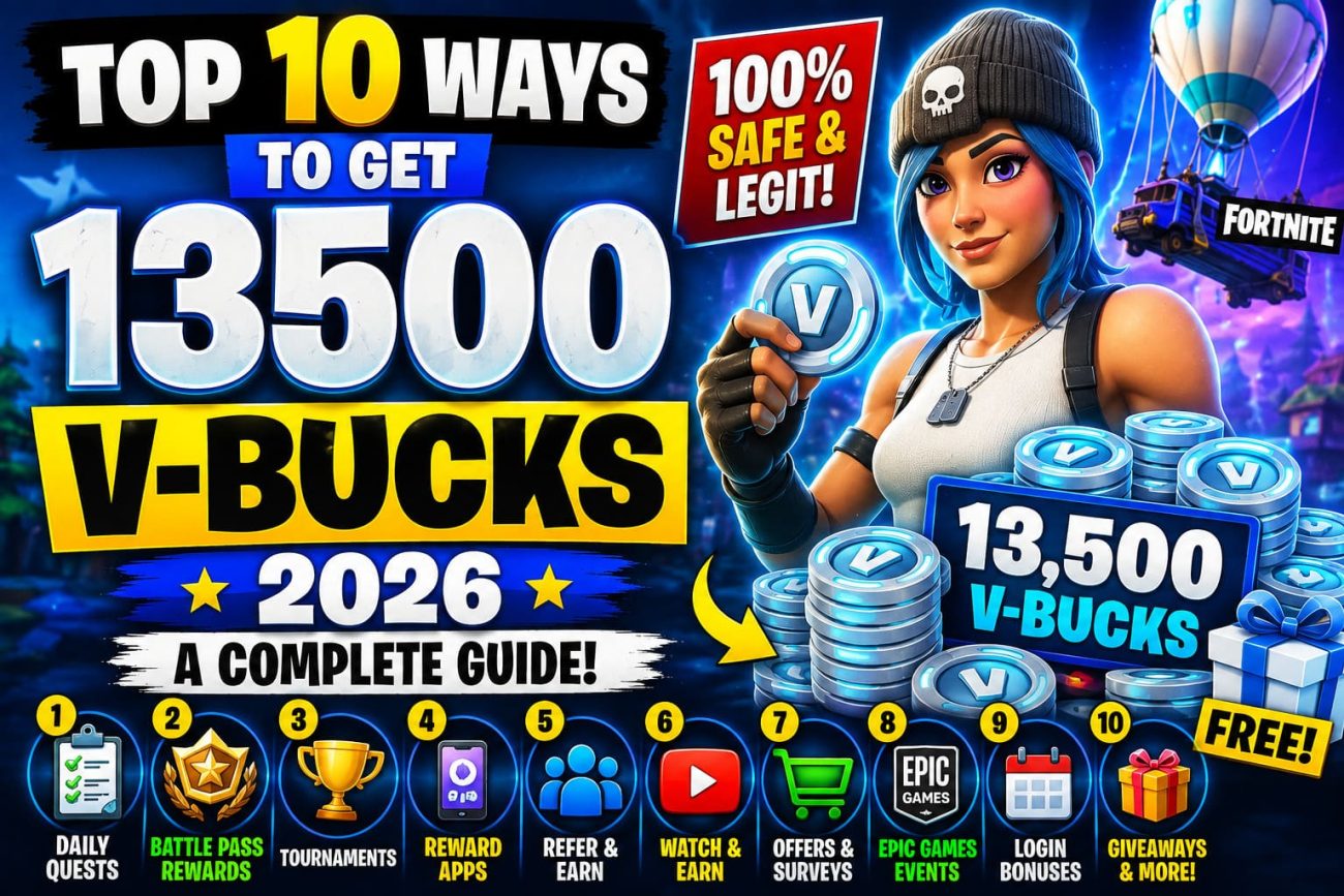 Top 10 Ways to Get Free 13500 V-Bucks in 2026: A Comprehensive Guide