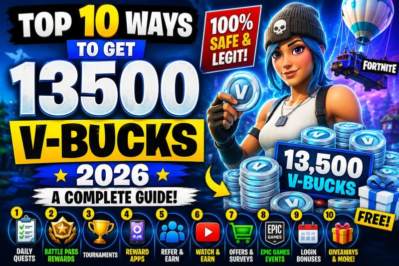Top 10 Ways to Get Free 13500 V-Bucks in 2026: A Comprehensive Guide